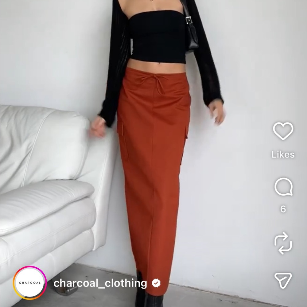 Charcoal midi skirt - Picture 3 of 7